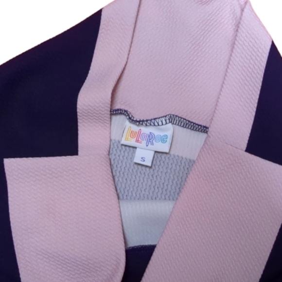 Lularoe Cassie Skirt Pale Pink Dark Purple Size Small EUC - Picture 5 of 5
